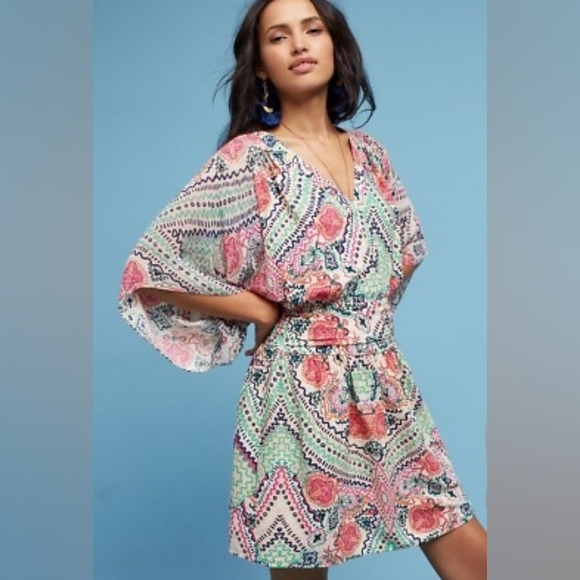 Anthropologie Dresses & Skirts - Anthropologie Maeve Dress Pink Siya Kimono Size 10